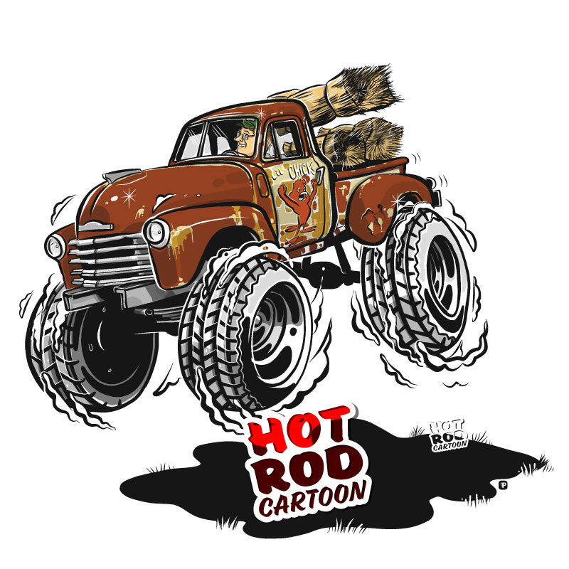 1948 Chevy 3100 Pickup Truck | Hot Rod Cartoon T-Shirt