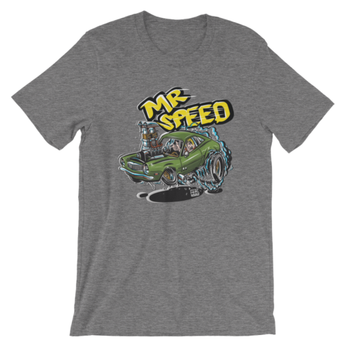 Mr. Speed Ford Pinto Hot Rod Cartoon T-Shirt - Heather Grey