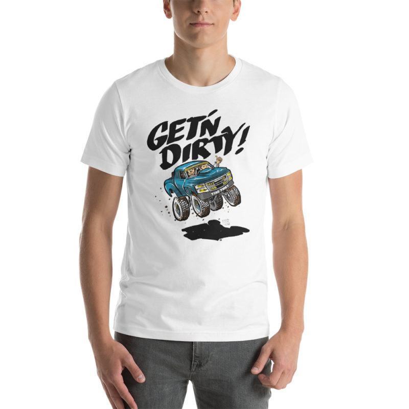 Get'n Dirty 4x4 Offroad Race Truck T-Shirt | hotrodcartoon.com