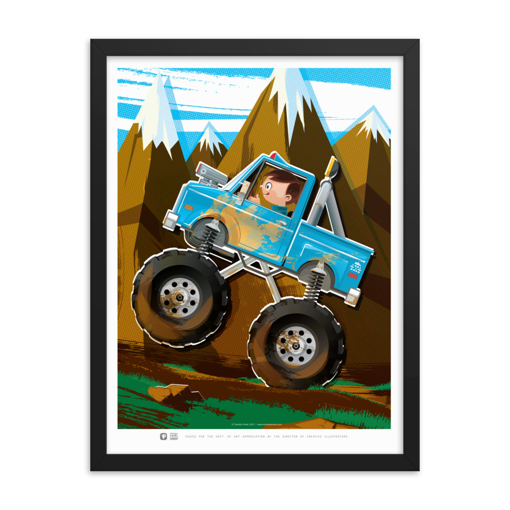 Monster Truck 4x4 - Kids Room Art - Framed Poster