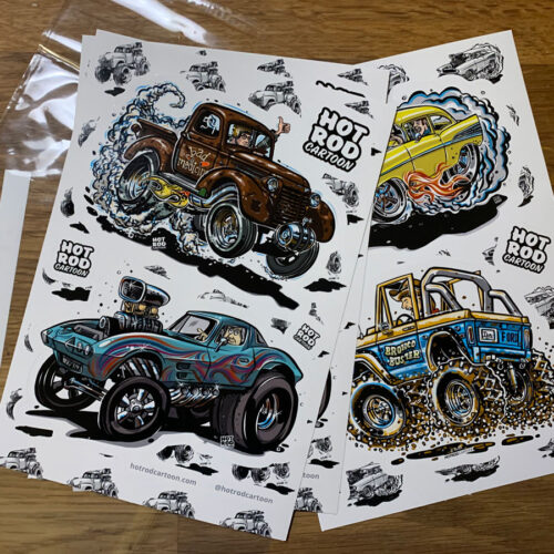 Hot Rod Cartoon Sticker Pack!