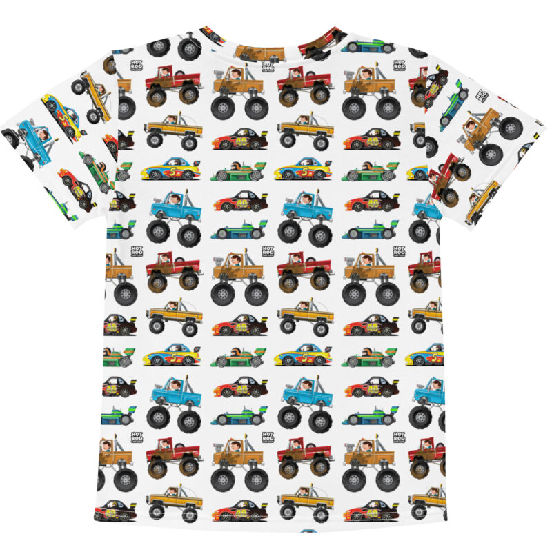 Cute Cartoon Vehicles Kids crew neck t-shirt