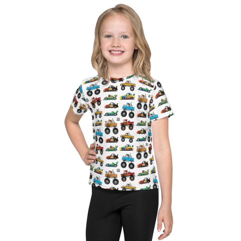 Cute Cartoon Vehicles Kids crew neck t-shirt - Image 3