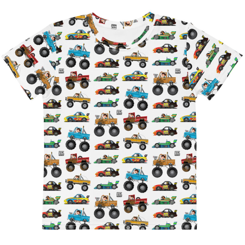 Cute Cartoon Vehicles Kids crew neck t-shirt - Image 4